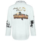Baha Ranch Deep in the Heart of Texas Graphic Button Up Western Blouse