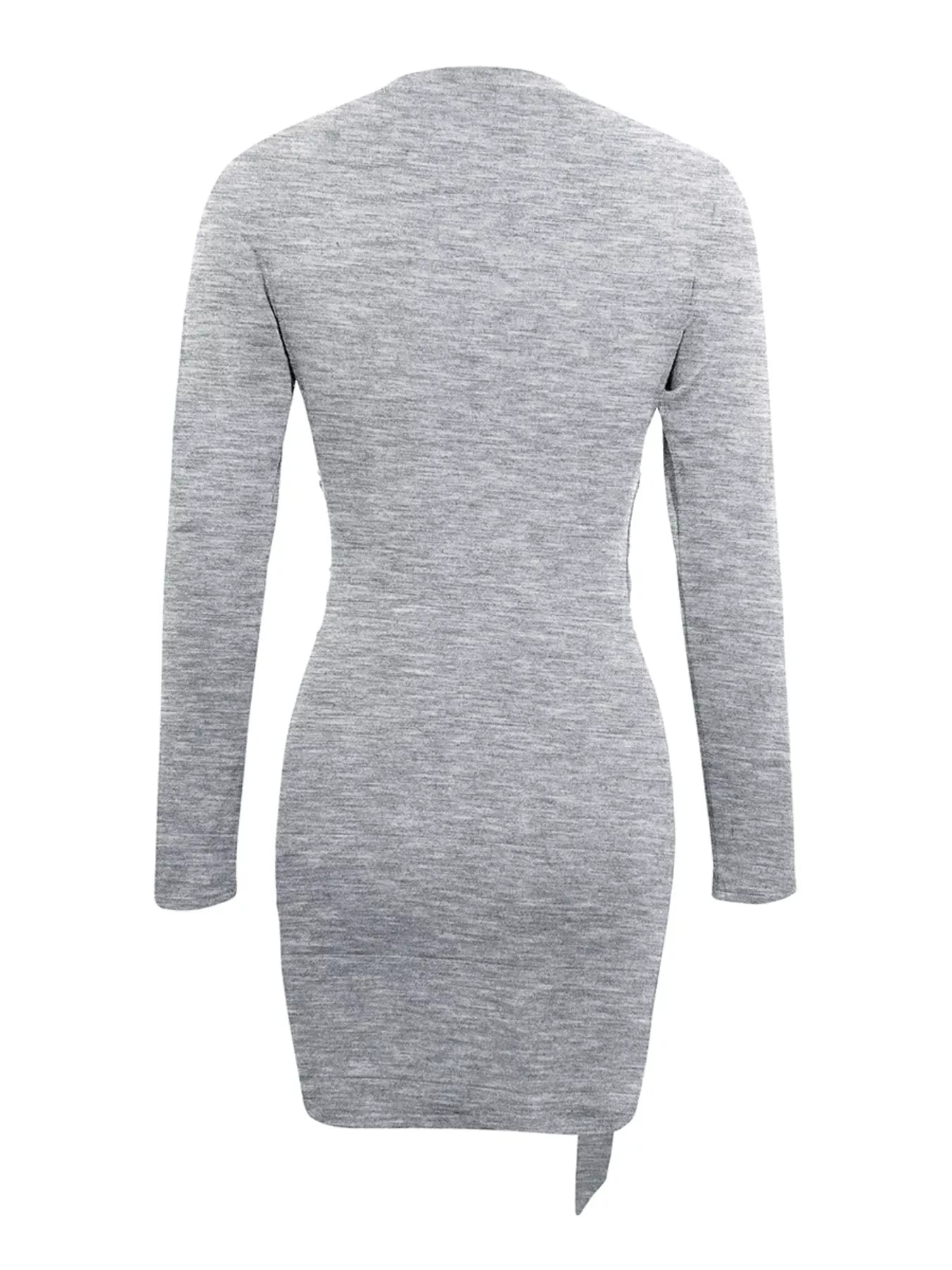 Round Neck Long Sleeve Bodycon Dress - Trendsi - Flyclothing LLC