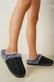 Cable-Knit Fluff Round Toe Slippers - Trendsi