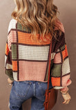 Drawstring Color Block Mock Neck Sweater - Trendsi