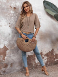 V-Neck Half Sleeve Blouse - Trendsi