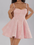Satin Mini Cami Dress with Bow - Trendsi