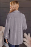 Striped Collared Neck Long Sleeve Shirt - Trendsi - Flyclothing LLC