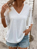 V-Neck Half Sleeve T-Shirt - Trendsi - Flyclothing LLC