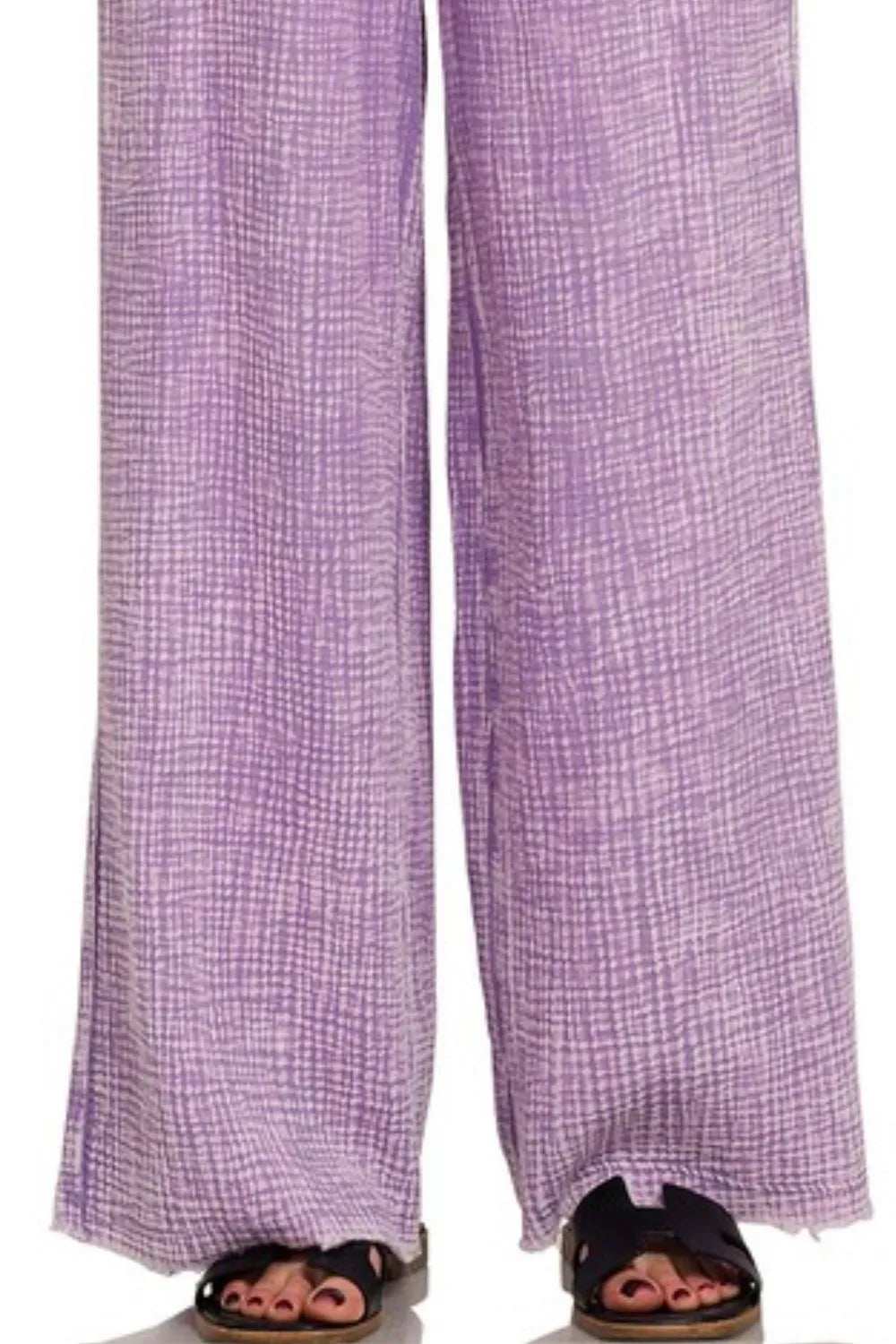 Zenana Washed Double Gauze Elastic Band Waist Pants - Trendsi - Flyclothing LLC