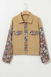 Printed Collared Neck Long Sleeve Jacket - Trendsi - Flyclothing LLC