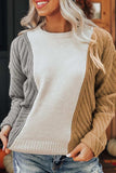 Color Block Textured Drop Shoulder Sweater - Trendsi - Flyclothing LLC