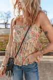 Floral Spaghetti Strap Peplum Cami - Trendsi - Flyclothing LLC
