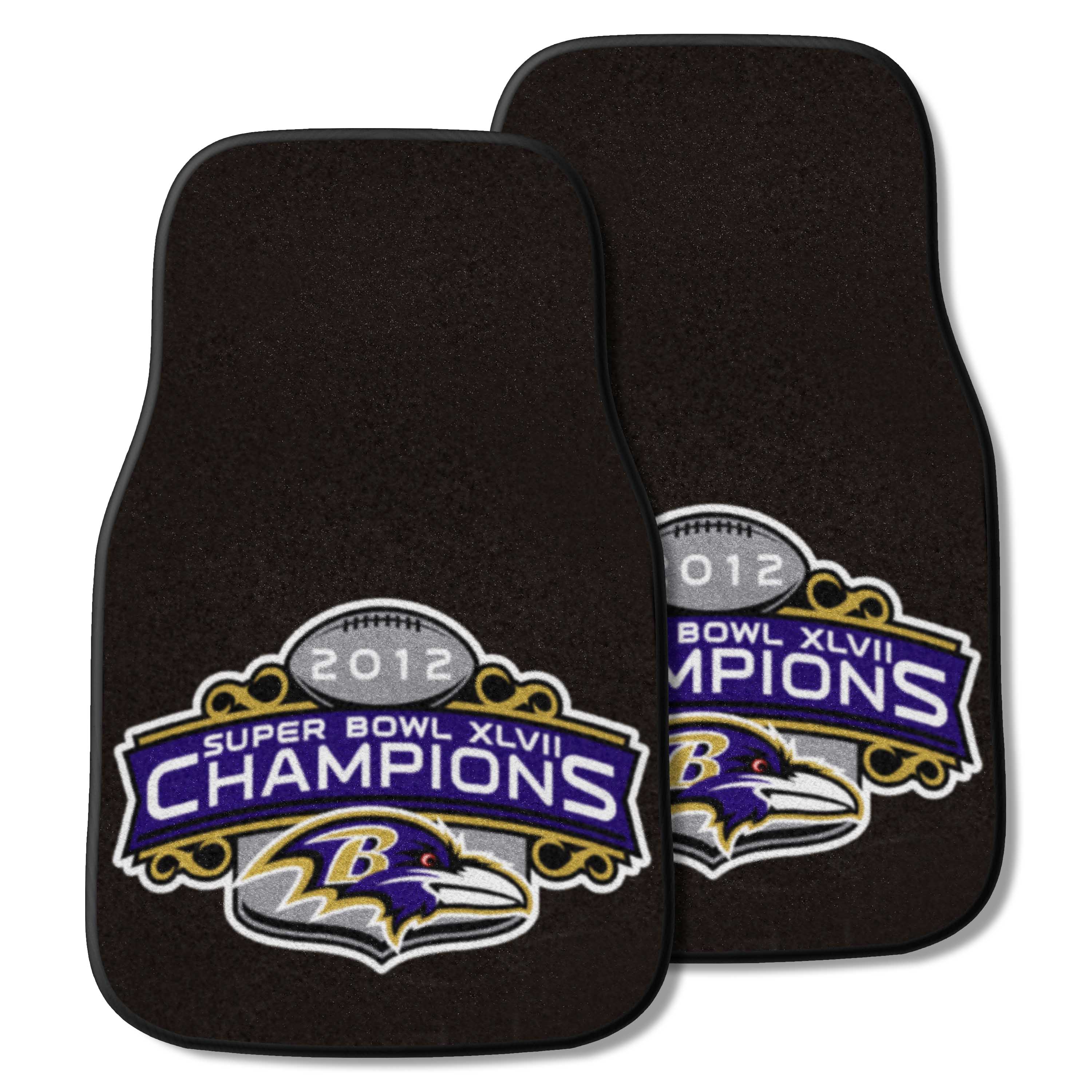 Baltimore Ravens 2013 Super Bowl XLVII Champions Front Carpet Car Mat Set - 2 Pieces - Baltimore Ravens