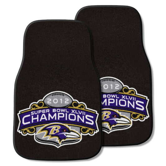 Baltimore Ravens 2013 Super Bowl XLVII Champions Front Carpet Car Mat Set - 2 Pieces - Baltimore Ravens