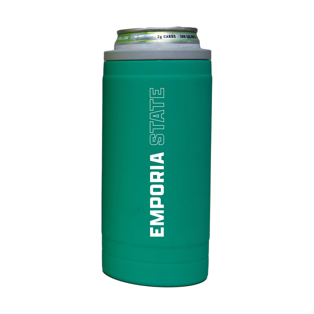 Emporia State 12oz Optic Stacked Soft Touch Slim Coolie - Logo Brands - Flyclothing LLC