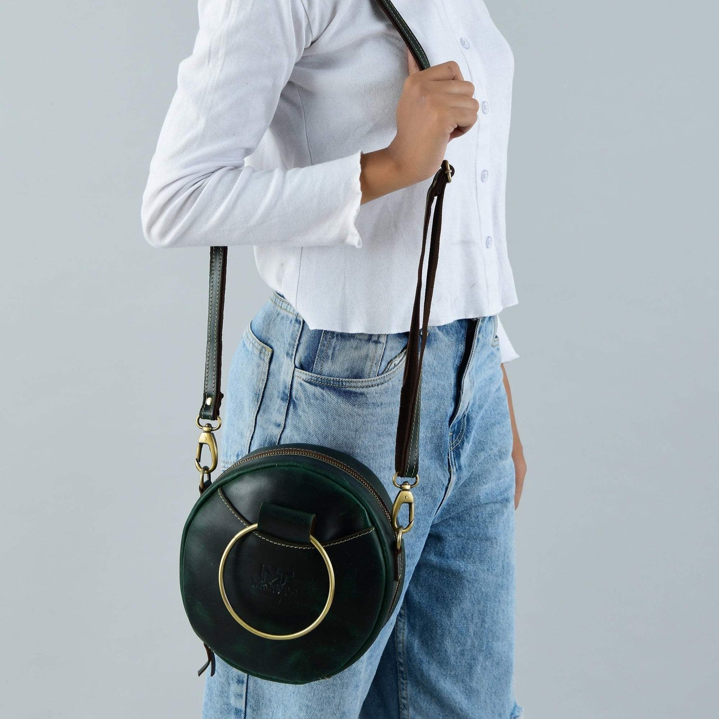 Rosie Sling Circle Bag - Classy Leather Bags - Flyclothing LLC