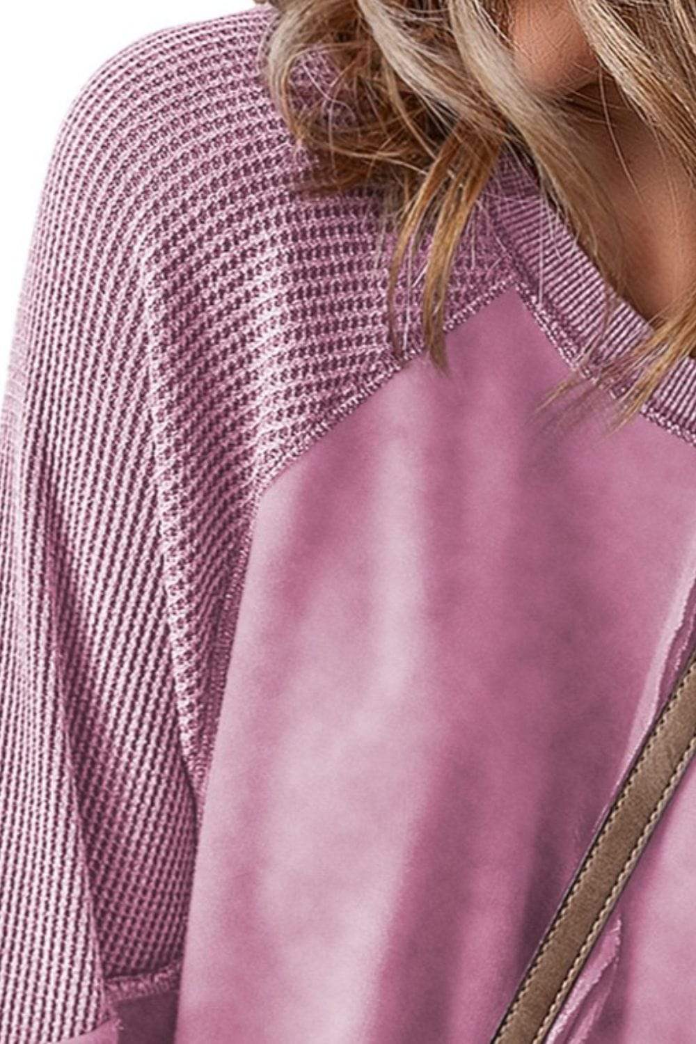 Exposed Seam Long Sleeve Sweatshirt - Trendsi - Flyclothing LLC