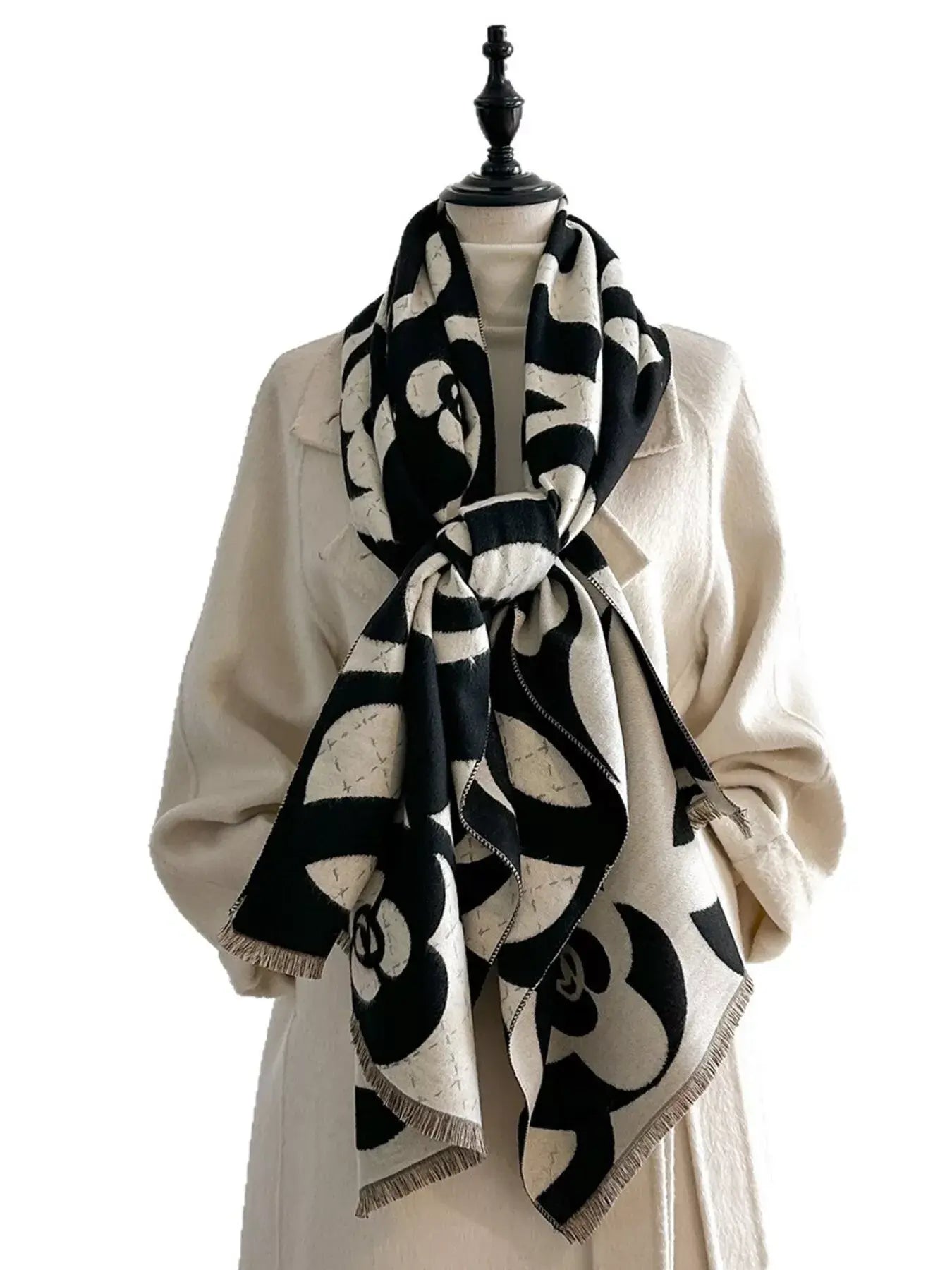 Floral Patterned Warm Scarf - Trendsi - Flyclothing LLC