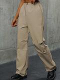 Pocketed Elastic Waist Pants - Trendsi - Flyclothing LLC