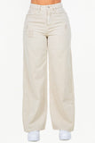American Bazi High Waist Distressed Wide Leg Jeans - Trendsi