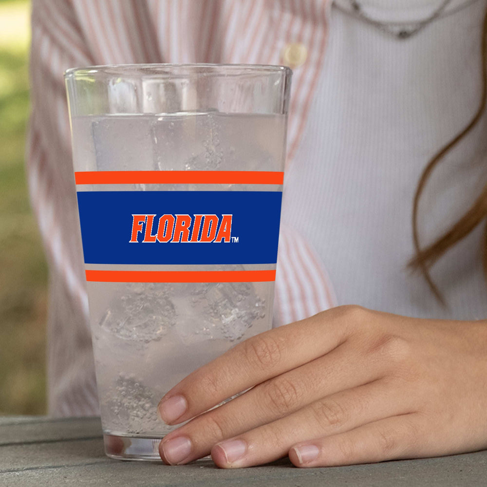 Florida 16oz Stripe Pint Glass - Logo Brands - Flyclothing LLC