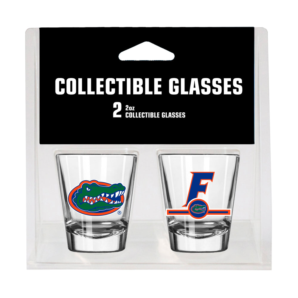 Florida Campus Colors 2oz Letterman Shot Glass 2 Pack