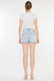 Kancan High Rise Repaired Mom Denim Shorts - Trendsi