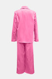 Side Striped Long Sleeve Blazer and Pants Set - Trendsi