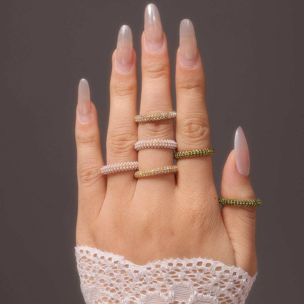 18K Gold-Plated Inlaid Zircon Ring - Trendsi - Flyclothing LLC