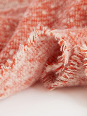 Raw Hem Heathered Polyester Scarf - Trendsi