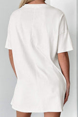 US Flag Star Round Neck Half Sleeve Oversize T-Shirt - Trendsi - Flyclothing LLC