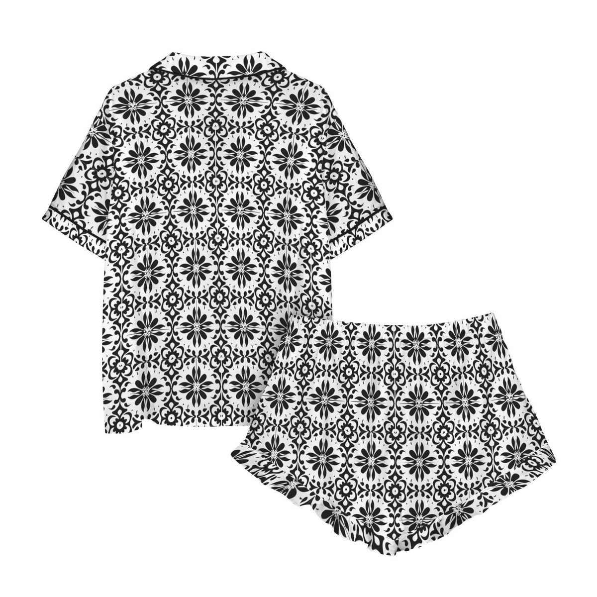 Baha Ranch Talavera Tile Mexican Print Southwest Satin Pajamas - Baha Ranch Western Wear - Flyclothing LLC