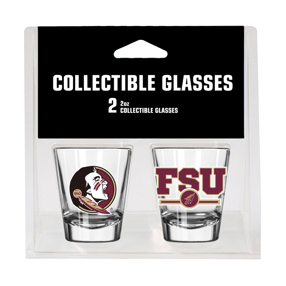 Florida State Campus Colors 2oz Letterman Shot Glass 2 Pack