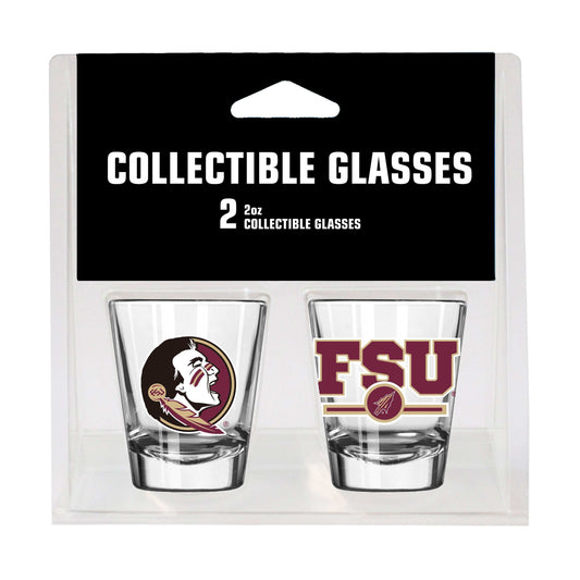 Florida State Campus Colors 2oz Letterman Shot Glass 2 Pack - Logo Brands - Flyclothing LLC