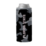 FL State Black Camo 12oz Slim Can Coolie