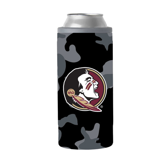 FL State Black Camo 12oz Slim Can Coolie - Logo Brands - Flyclothing LLC