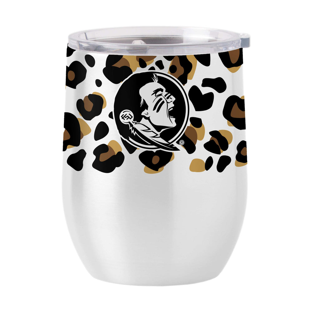 FL State 16oz Neutral Leopard Stainless Curved Beverage - Logo Brands - Flyclothing LLC