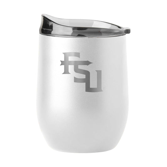 Florida State GunMetal 16oz White Powder Coat Curved Beverage - Logo Brands - Flyclothing LLC