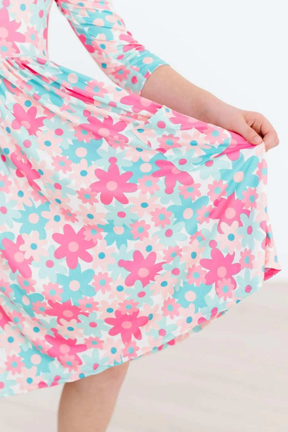 Petal Perfection 3/4 Sleeve Pocket Twirl Dress - Mila & Rose ® - Flyclothing LLC