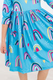 Turquoise Twilight 3/4 Sleeve Pocket Twirl Dress - Mila & Rose ®