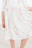 Whimsical Wildflowers 3/4 Sleeve Pocket Twirl Dress - Mila & Rose ®