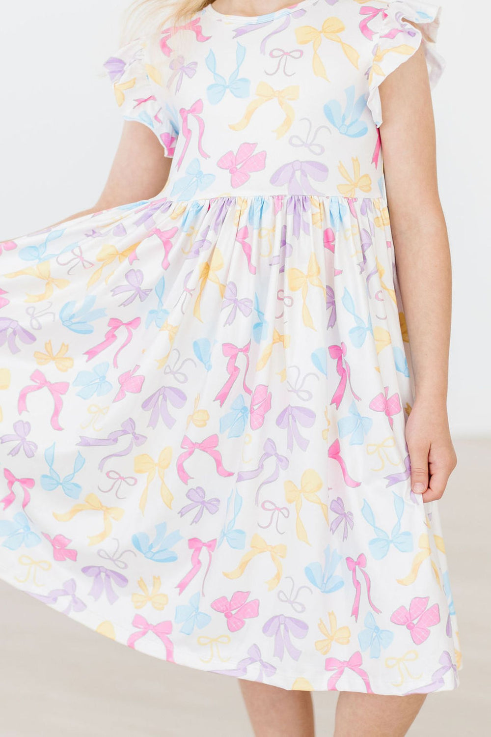 Bow-tastic Flutter Sleeve Twirl Dress - Mila & Rose ®