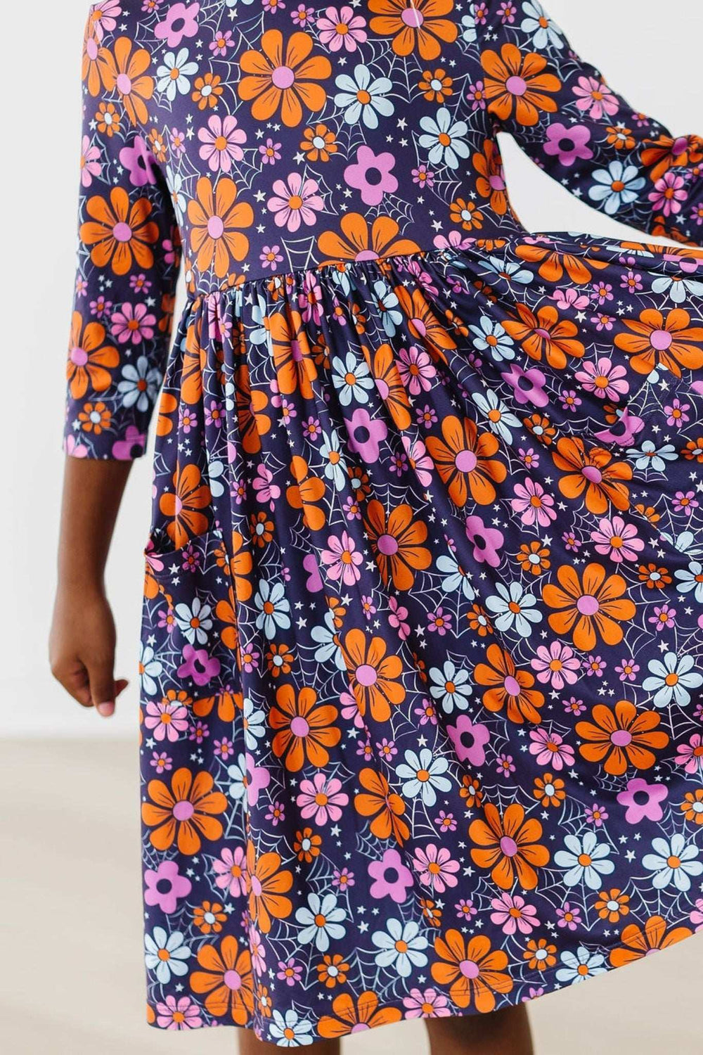 Haunted Garden 3/4 Sleeve Pocket Twirl Dress - Mila & Rose ® - Flyclothing LLC