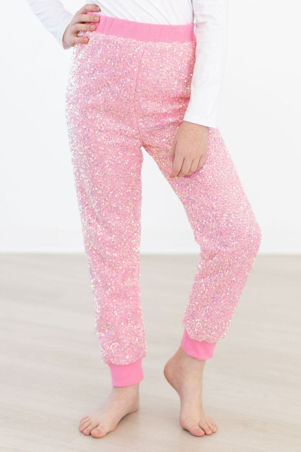 Bubblegum Pink Sequin Joggers - Mila & Rose ®