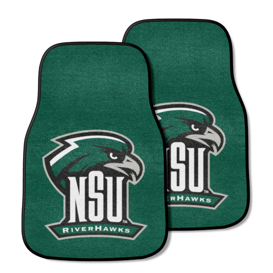 Northeastern State Riverhawks Front Carpet Car Mat Set - 2 Pieces - Northeastern State