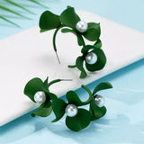 Floral Pearl Hoop Earrings - Trendsi - Flyclothing LLC