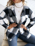 Plaid Button Up Long Sleeve Shacket - Trendsi - Flyclothing LLC