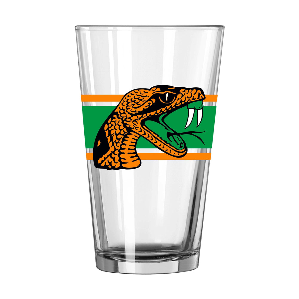 Florida A&M 16oz Stripe Pint Glass - Logo Brands - Flyclothing LLC