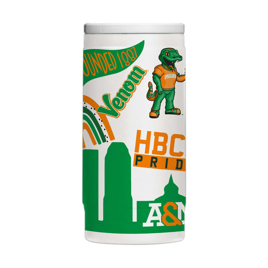 Florida A&M 12oz Native Powdercoat SlimCan Coolie - Logo Brands - Flyclothing LLC