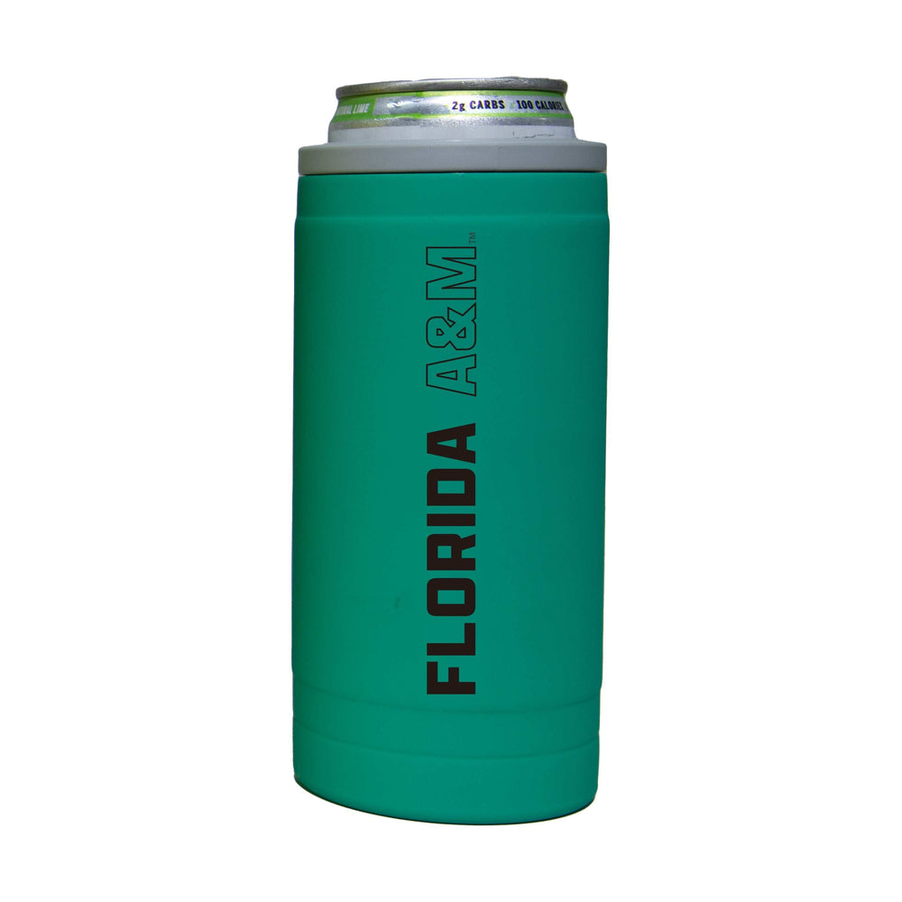 Florida A&M 12oz Optic Stacked Soft Touch Slim Coolie - Logo Brands - Flyclothing LLC