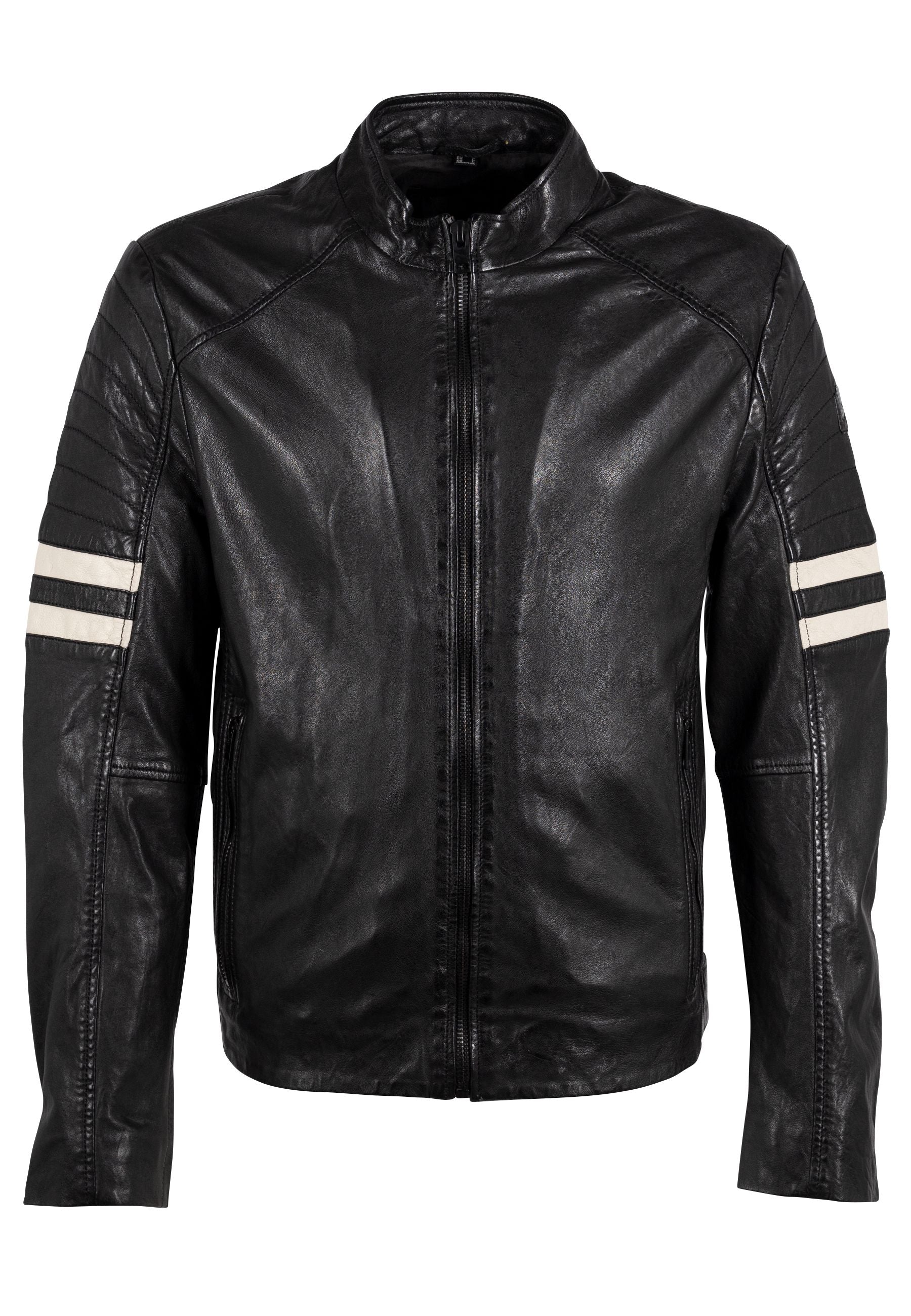 Peter RF Leather Jacket, Black