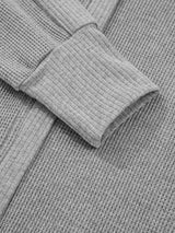 Waffle Splicing Zip Up Front Button Hooded Jacket - Trendsi - Flyclothing LLC