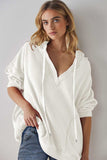 Exposed Seam Drawstring Long Sleeve Hoodie - Trendsi - Flyclothing LLC