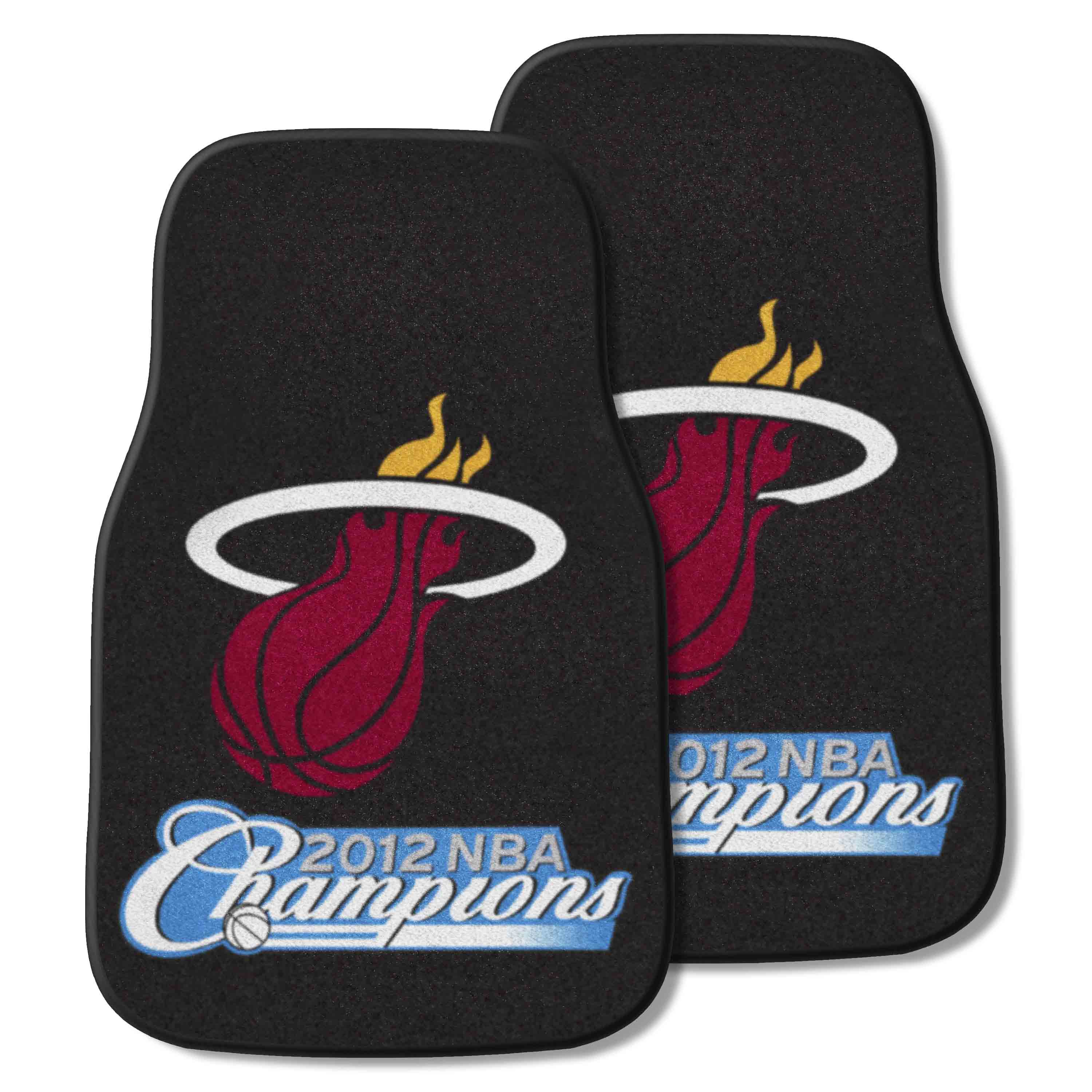 Miami Heat 2012 NBA Champions Front Carpet Car Mat Set - 2 Pieces - Miami Heat